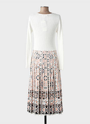 Rochie lungă mâneci lungi mâneci lungi bej DERHY femeie