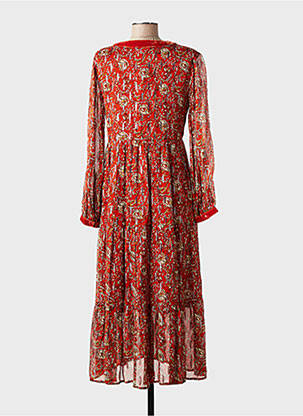 Rochie lungă mâneci lungi mâneci lungi portocalie DERHY femeie