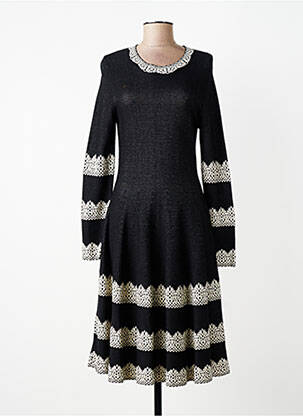 Rochie midi mâneci lungi mâneci lungi negru DERHY femme