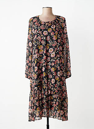 Rochie midi imprimeu floral mâneci lungi negru GRIFFON femeie