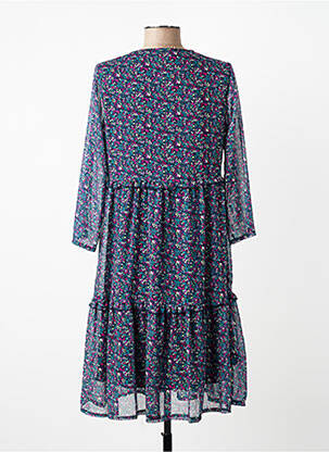 Rochie midi imprimeu floral mâneci 3/4 albastru GRIFFON femeie