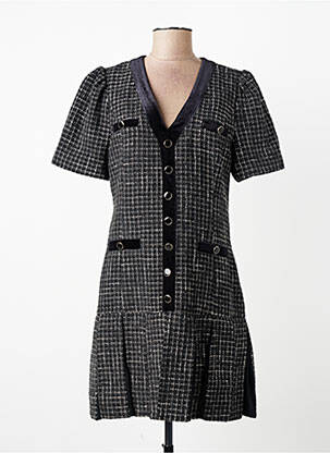 Rochie scurtă mâneci scurte mâneci scurte negru DERHY femme