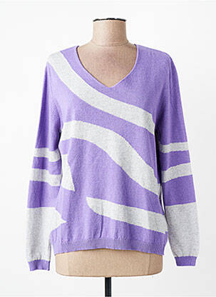 Pulover țesătură melanj mâneci lungi violet I.ODENA femeie