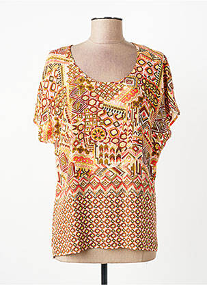 Top imprimeu fantezie mâneci scurte verde MERI & ESCA femme