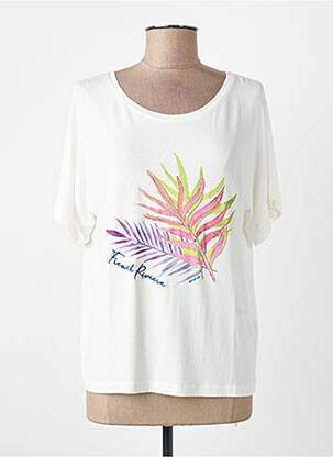 Tricou croială dreaptă mâneci scurte bej MISE AU GREEN femme