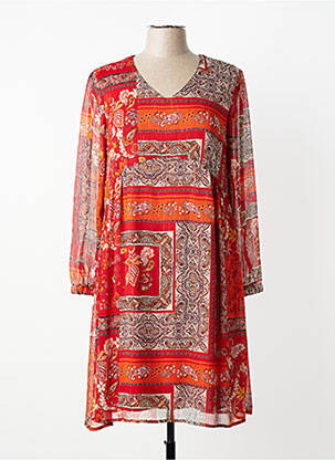 Rochie midi imprimeu floral mâneci lungi portocaliu GRIFFON femme