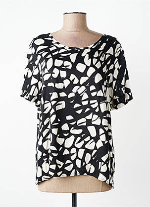 Tricou croială cambrată mâneci scurte negru GRIFFON femme