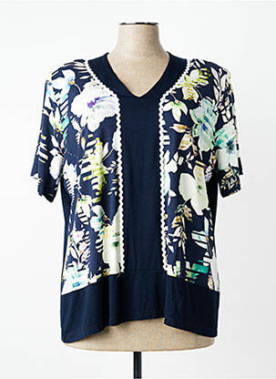 Tricou croială dreaptă mâneci scurte albastru I.ODENA femme