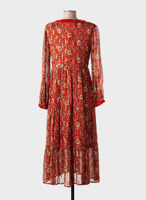 Rochie lungă mâneci lungi mâneci lungi portocaliu DERHY femme