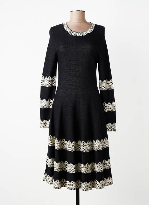 Rochie midi mâneci lungi mâneci lungi negru DERHY femme