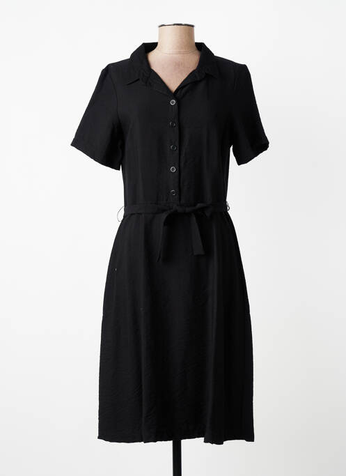 Rochie midi țesătură crep mâneci scurte negru GRIFFON femme