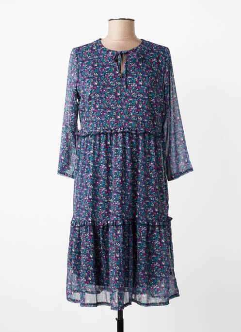 Rochie midi croială evazată mâneci 3/4 albastru GRIFFON femme