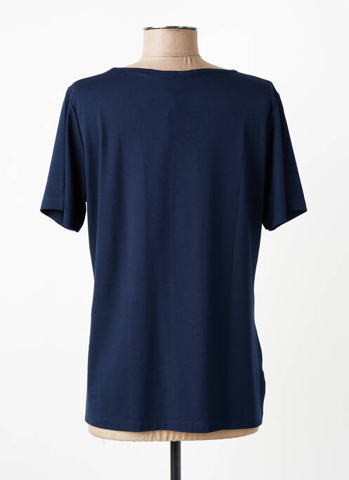 Tricou serigrafie cu strasuri mâneci scurte albastru GUY DUBOUIS femme