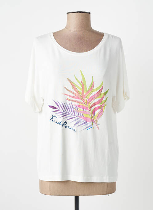 Tricou croială dreaptă mâneci scurte bej MISE AU GREEN femme