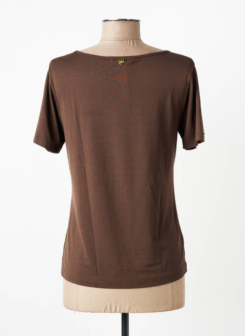 Tricou elasticitate mâneci scurte maro PAUL BRIAL femme