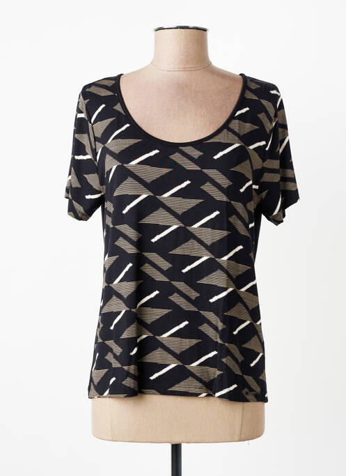 Tricou elasticitate mâneci scurte negru PAUL BRIAL femme