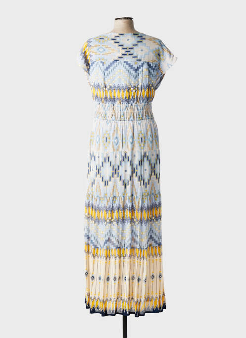 Rochie lungă mâneci scurte mâneci scurte albastru DERHY femme