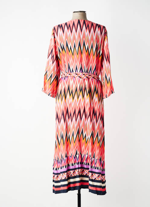 Rochie lungă croială cambrată mâneci 3/4 roz BETTY BARCLAY femme