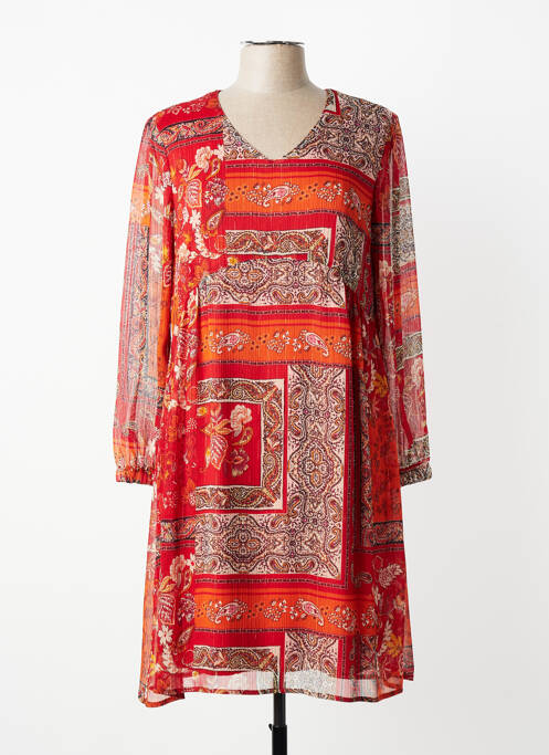 Rochie midi imprimeu floral mâneci lungi portocaliu GRIFFON femme