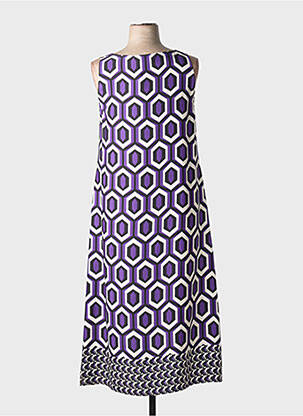Rochie lungă imprimeu fantezie fără mâneci violet VERA MONT femeie