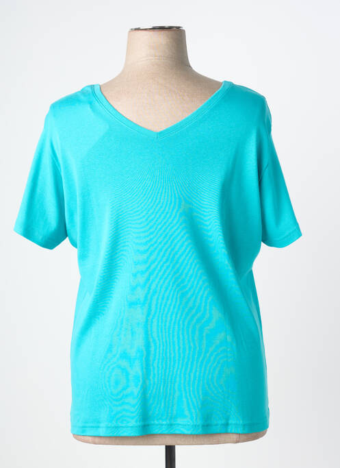 Tricou croială dreaptă mâneci scurte albastru I.ODENA femme