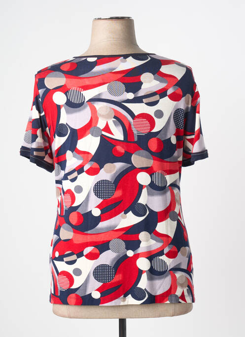 Tricou imprimeu fantezie mâneci scurte roșu GUY DUBOUIS femme