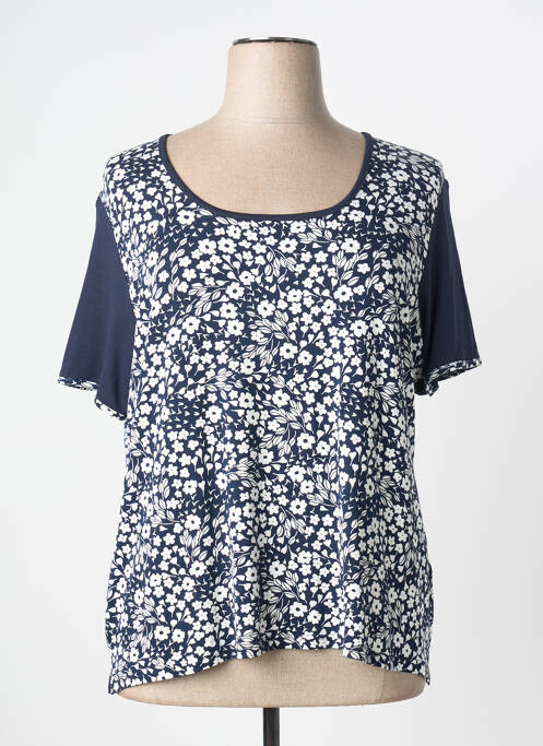 Tricou imprimeu fantezie mâneci scurte albastru GUY DUBOUIS femme