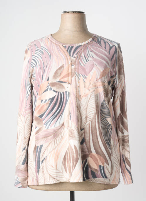 Pulover elasticitate mâneci lungi roz GEVANA femme