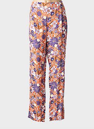 Pantalon drept țesătură poplin mărime normală portocalie MERI & ESCA femeie