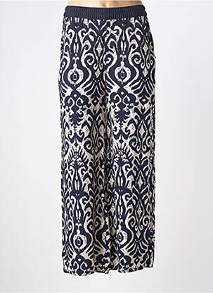 Pantalon larg țesătură poplin mărime normală albastru I.ODENA femme