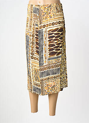 Fustă midi croială dreaptă galben PAUL BRIAL femme