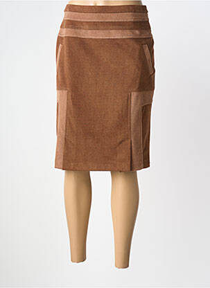 Fustă midi croială dreaptă maro MERI & ESCA femme