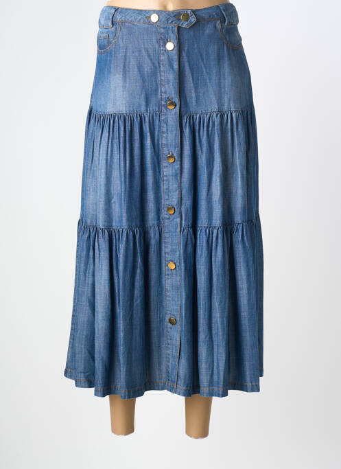 Fustă lungă croială dreaptă albastru DERHY femme