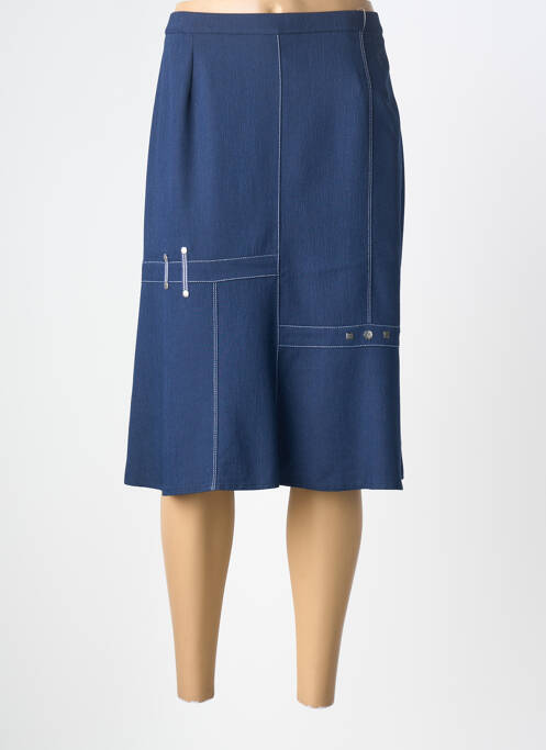 Fustă midi croială dreaptă albastru GUY DUBOUIS femme
