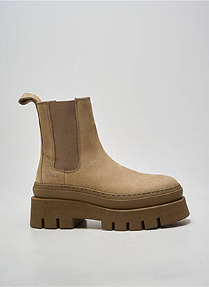 Botine/ghete toc mic toc de 4 la 6 cm bej COPENHAGEN femeie