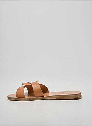 Mulete/saboți chiquet toc plat până la 3 cm maro ANCIENT GREEK SANDALS femeie
