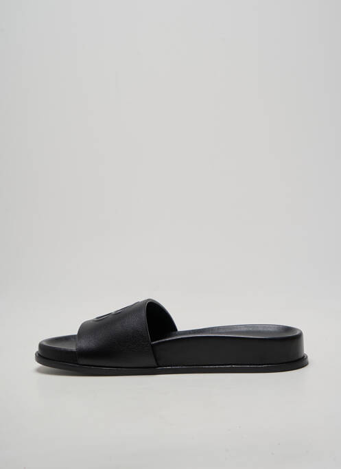 Mulete/saboți talpă exterioară din piele toc plat până la 3 cm negru ANINE BING femme