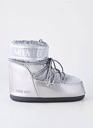 Botine/ghete țesătură satinată toc plat până la 3 cm argintiu MOON BOOT femeie