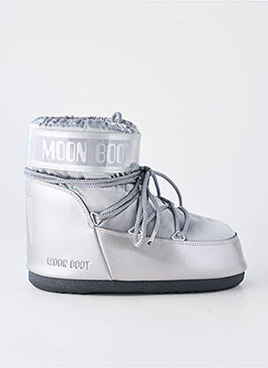 Botine/ghete țesătură satinată toc plat până la 3 cm argintiu MOON BOOT femme