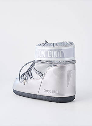 Botine/ghete țesătură satinată toc plat până la 3 cm argintiu MOON BOOT femeie