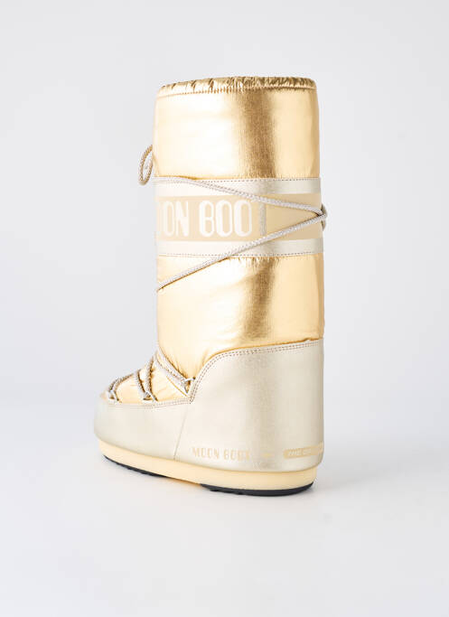 Cizme țesătură satinată toc plat până la 3 cm auriu MOON BOOT femme
