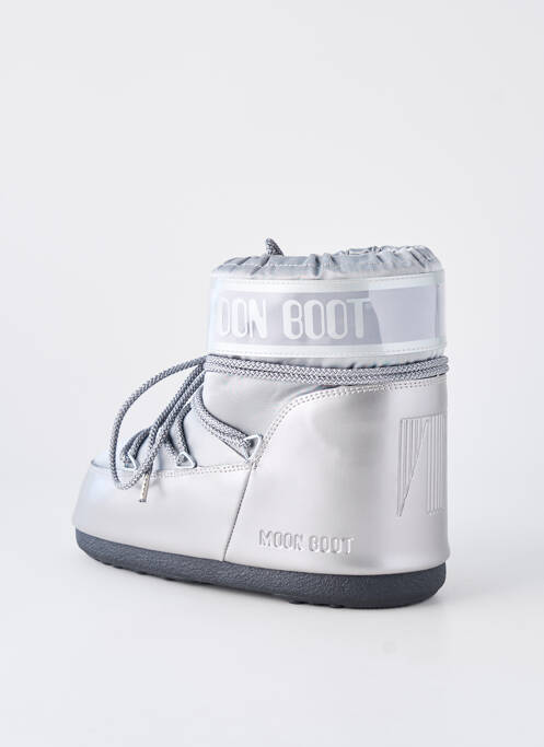 Botine/ghete țesătură satinată toc plat până la 3 cm argintiu MOON BOOT femme