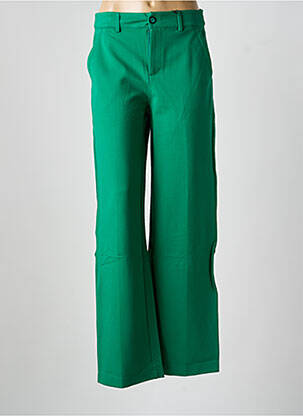 Pantalon drept elasticitate talie înaltă verde STREET ONE femeie