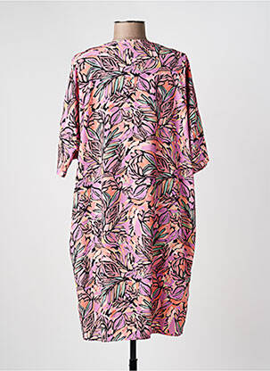 Rochie midi imprimeu floral mâneci scurte roz MOLLY BRACKEN femeie