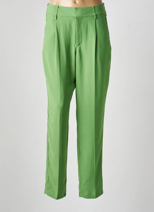 Pantalon chino închidere cu fermoar sub clapetă cu cârlig talie înaltă verde CREAM femme