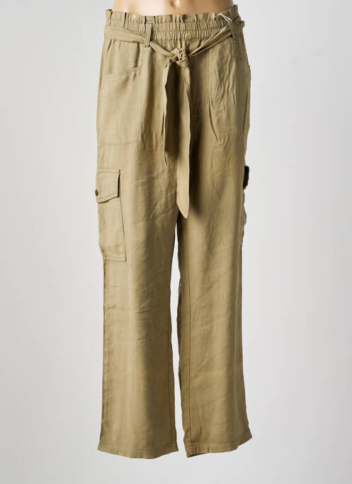 Pantalon cargo talie elastică mărime normală verde GARCIA femme