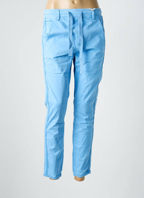 Pantalon chino țesătură poplin mărime normală albastru CREAM femme