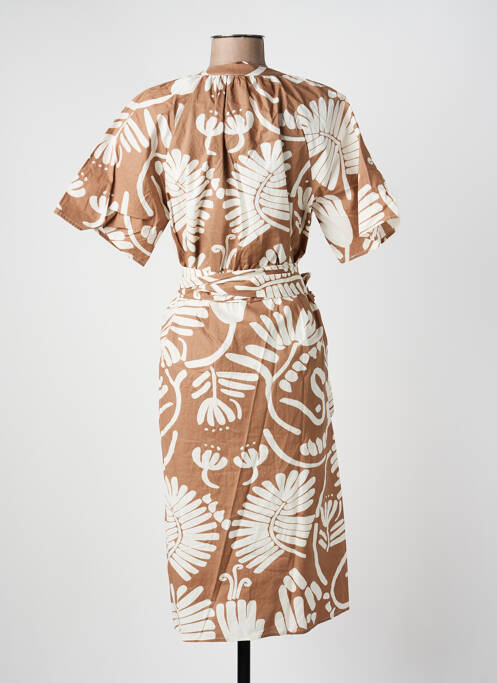 Rochie midi mâneci scurte mâneci scurte maro GEISHA femme