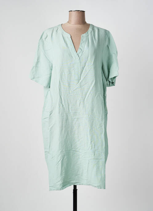 Rochie midi țesătură crep mâneci scurte verde CECIL femme