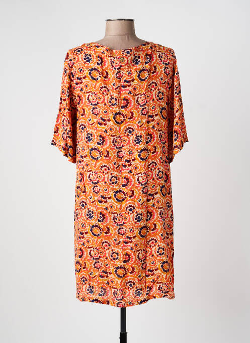 Rochie scurtă imprimeu floral mâneci scurte portocaliu LOLA ESPELETA femme